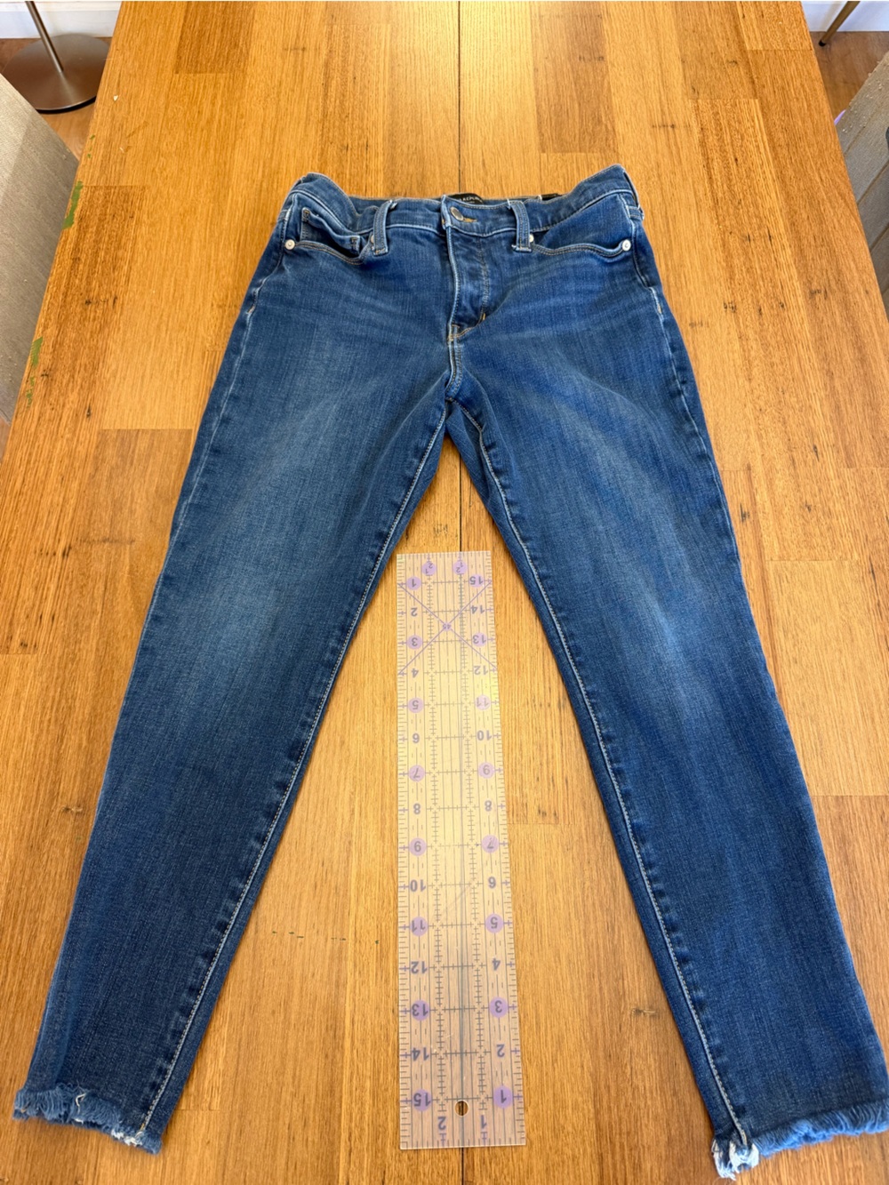 Banana Republic Blue Skinny Jeans with Raw Hem